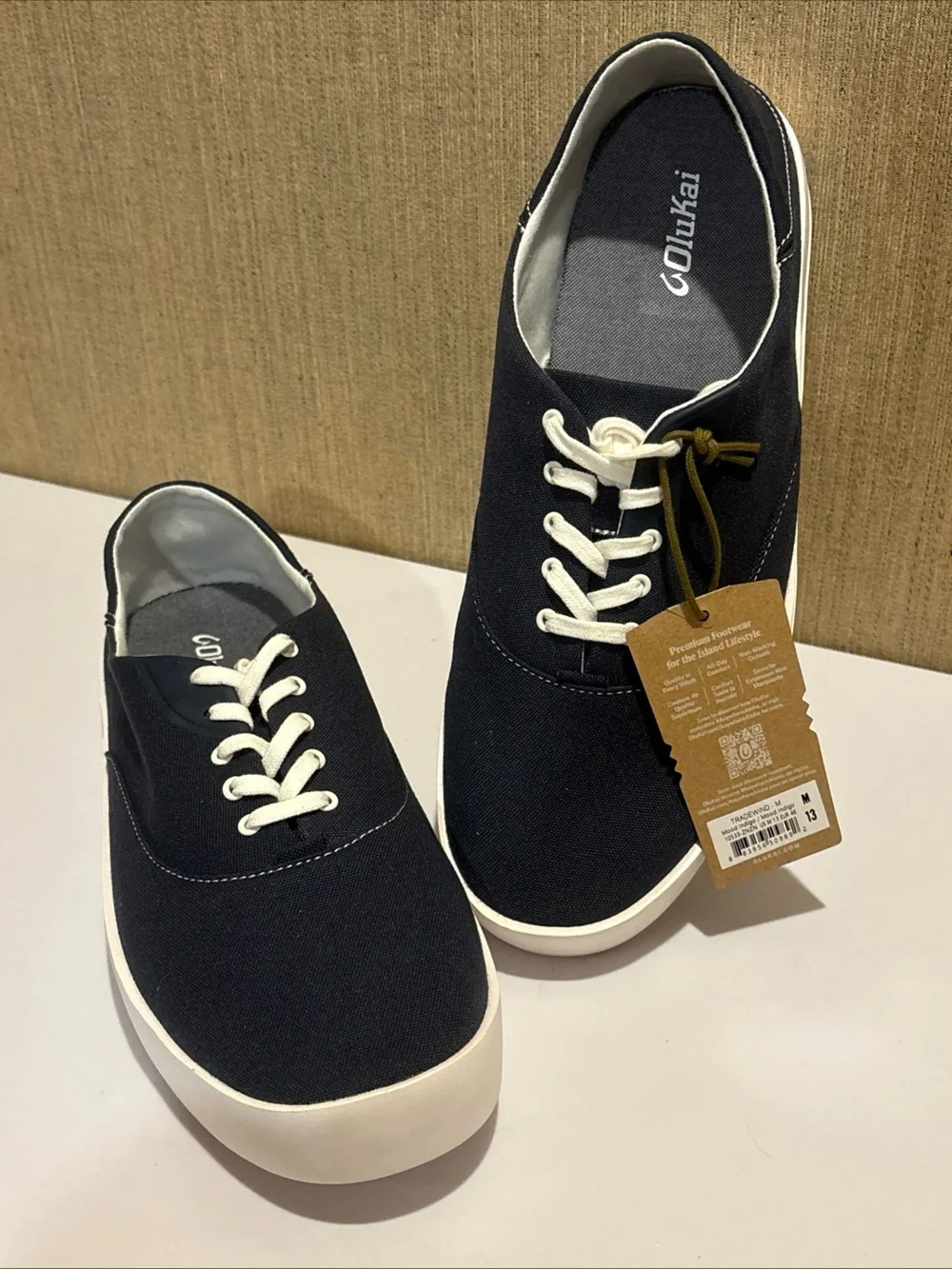 OluKai Tradewind Men's Boat Shoes Mood Indigo Navy Blue Sz 13 NEW